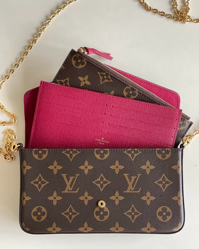 Louis Vuitton Pochette REBCE Felicie chain bag classic Monogram style