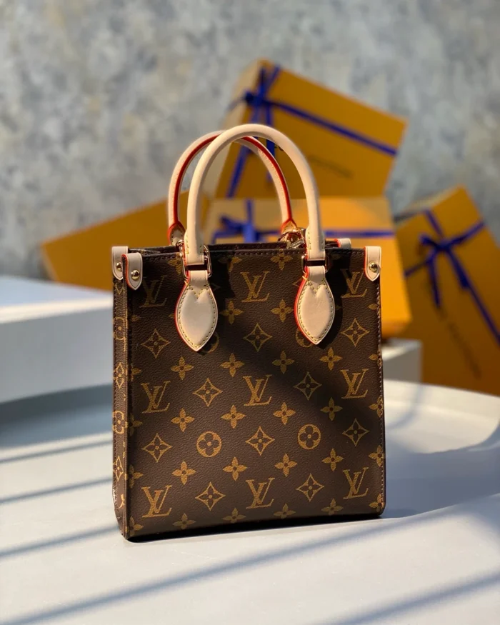 REBCE Louis Vuitton Sac Plat BB Handbag Classic Monogram Leather