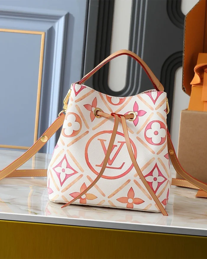 REBCE Elegant Louis Vuitton Néonoé BB in Monogram Tiles