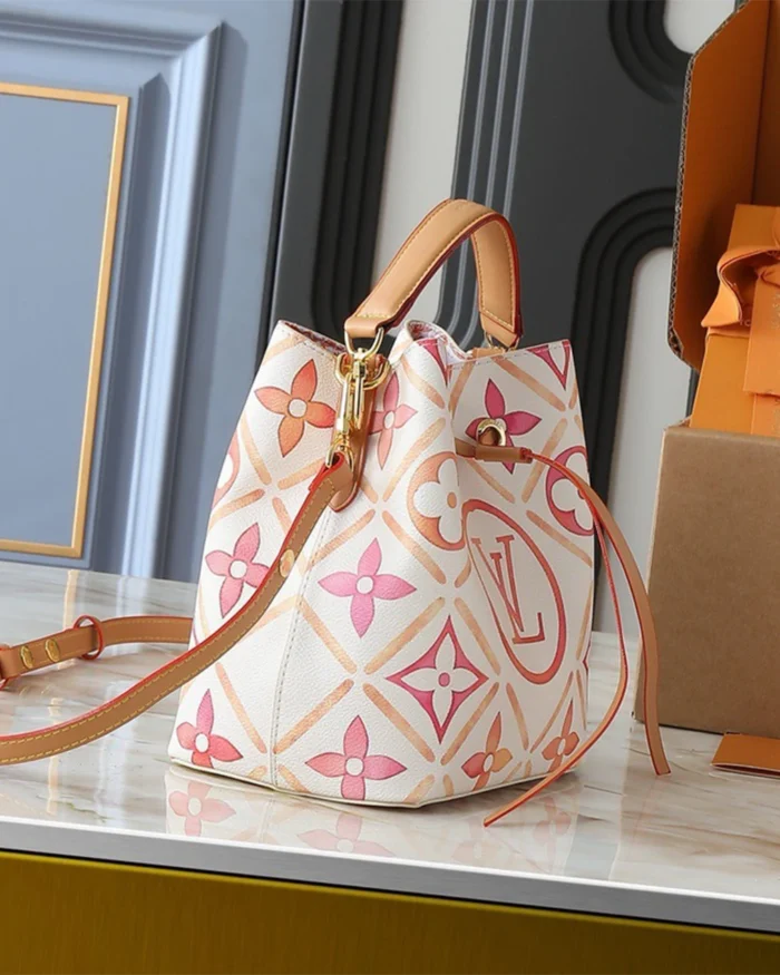REBCE Elegant Louis Vuitton Néonoé BB in Monogram Tiles