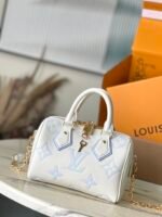 rebce Louis Vuitton Speedy Bandouliere 20 White Blue