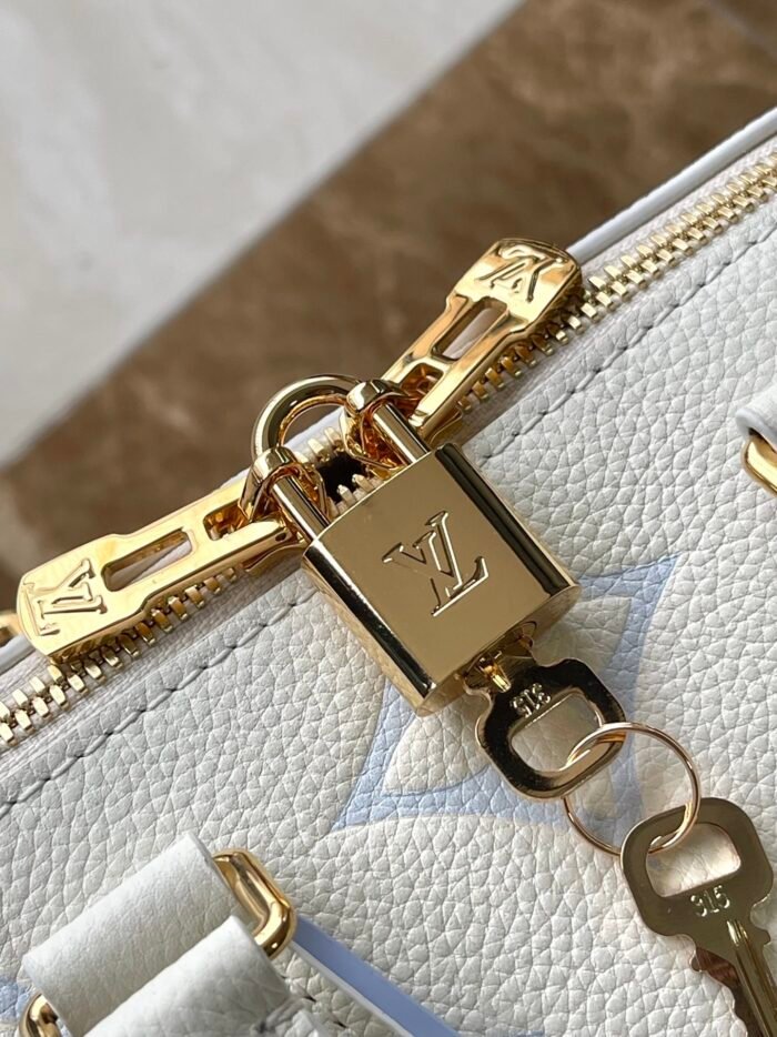 rebce Louis Vuitton Speedy Bandouliere 20 White Blue