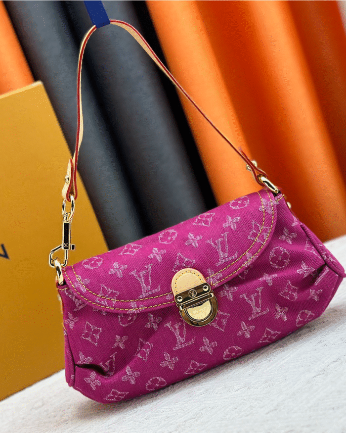 rebce Louis Vuitton Pleaty Handbag Denim Mini