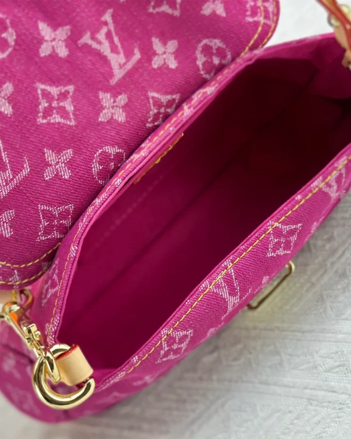 rebce Louis Vuitton Pleaty Handbag Denim Mini