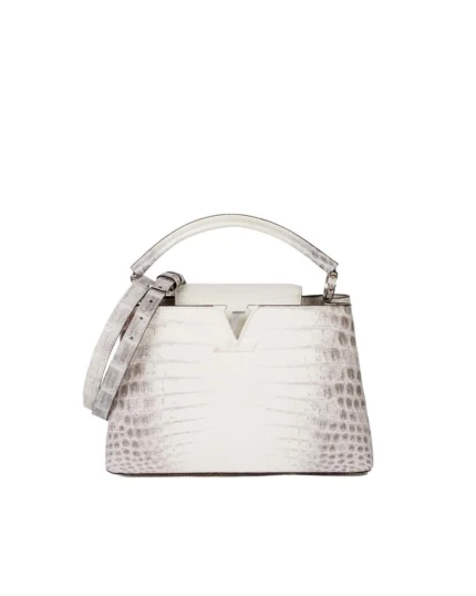 Rebce Louis Vuitton Capucines BB Mini Handbag – M48865 Himalayan Crocodile Top Original Gold Hardware Convertible Flap