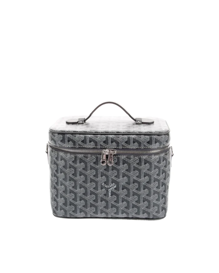 Rebce Goyard Goyardine Muse Vanity Case - Grey Cosmetic Bags