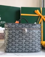 Rebce Goyard Goyardine Muse Vanity Case - Grey Cosmetic Bags